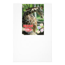 Valentine Sweetest Day Giraffe Personalized Stationery