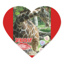 Valentine Sweetest Day Giraffe Heart Stickers