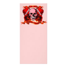 Valentine Tattoo Skull Hearts Rack Card