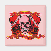 Valentine Tattoo Skull Hearts Refrigerator Magnets
