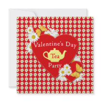 Valentine Tea Party Daisies Invitation
