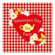 Valentine Tea Party Daisies Invitation