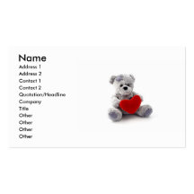 Valentine Teddy Bear Business Card