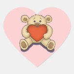 valentine teddy bear heart sticker