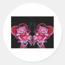 valentine teddy Photo 10319 Round Stickers