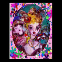 VALENTINE VENETIAN MASQUERADE MASKS postcards