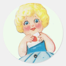 Valentine vintage adhésif rond