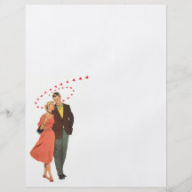 Valentine vintage marchant avec les coeurs de flot prospectus