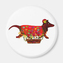 Valentine Weiner Dog Refrigerator Magnets