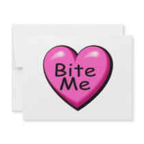Valentines Bite Me Heart Invitations