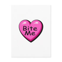 Valentines Bite Me Heart Postcard