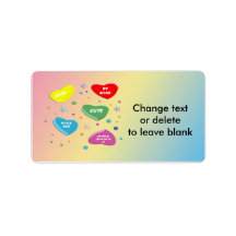 Valentine's Candy Hearts Address Label