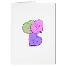 Valentines Candy Hearts Cards