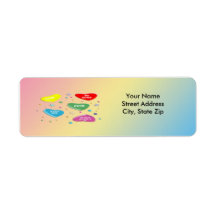 Valentine's Candy Hearts Return Address Label