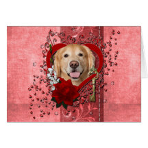 Valentines - clé à mon coeur - golden retriever - cartes