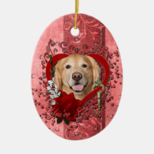 Valentines - clé à mon coeur - golden retriever - décoration de noël