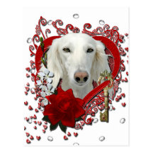Valentines - clé à mon coeur - Saluki Cartes Postales