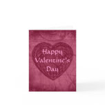 Valentine's Day antique heart pink Greeting Card