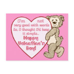 Valentine's Day Bear with Heart Postcard