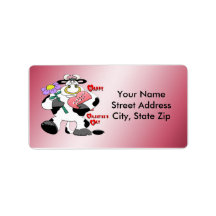 Valentine's Day Bull Address Label