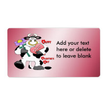 Valentine's Day Bull Shipping Label