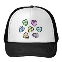 Valentine's Day Candy Hearts Mesh Hat
