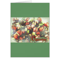 Valentine's Day Card Tulips on green template