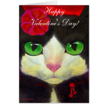 VALENTINE'S DAY CARD - TUXEDO CAT