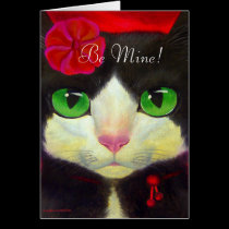 VALENTINE'S DAY CARD - TUXEDO CAT - Customized cards