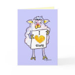 Valentines Day Cartoon Sheep Greeting Cards