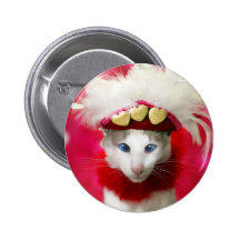 Valentine's Day Cat Button