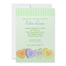Valentines Day Conversation Heart Baby Shower Custom Announcement