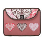 Valentine's Day Damask Hearts MacBook Sleeve Sleeves For MacBook Pro