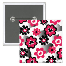 valentines day floral button