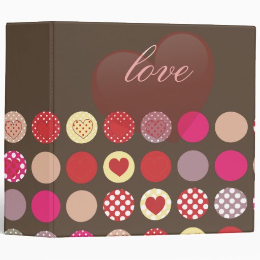 Valentine's day gift, hearts vinyl binders