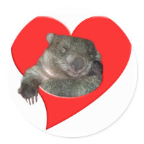 Valentine's Day Gifts, Wombat Love! Sticker