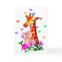 Valentine's Day Giraffe Card