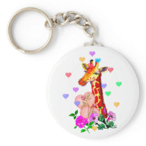 Valentine's Day Giraffe Key Chains