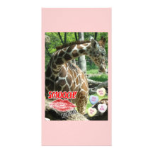 Valentine's Day Giraffe Personalized Photo Card