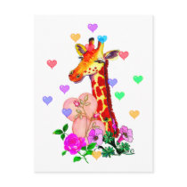 Valentine's Day Giraffe Post Cards