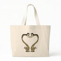 Valentine's Day Giraffee Heart Canvas Bag
