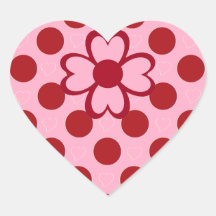VALENTINES DAY HEARTS AND POLKA DOT STICKER