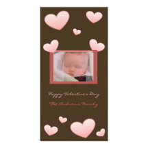 Valentine's Day Hearts Photo Card