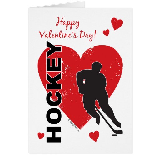Valentine s Day Hockey Hearts male Greeting Card Zazzle