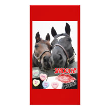 Valentine's Day Horses Customized Photo Card