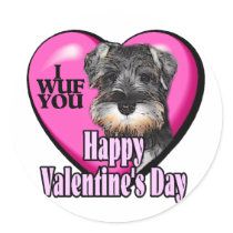 Valentine's Day Miniature Schnauzer Stickers