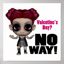 valentines day no way punk girl poster