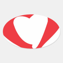 Valentines day oval stickers