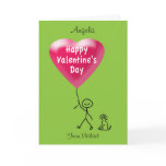 Valentine's Day Personalize Names Boy Stick Figure Card