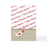Valentine's Day Photo Card-Cute Bird with Hearts